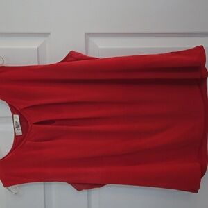 Jones Studio Vibrant Red Sleeveless Blouse